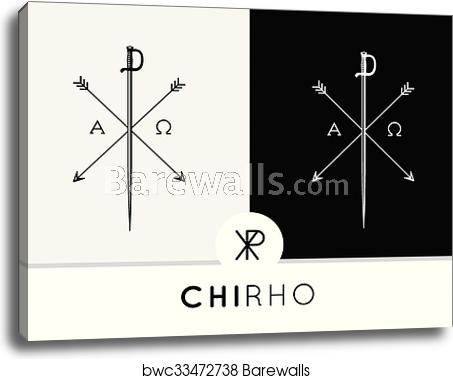 453x379 Chi Rho Symbol Icon Sword Arrows, Canvas Print Barewalls