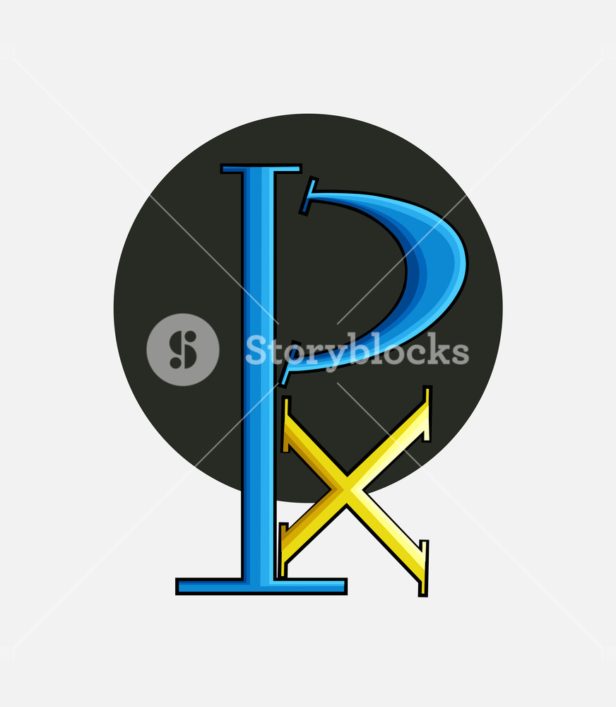 872x1000 Colorful Chi Rho Symbol Vector Illustration Royalty Free Stock