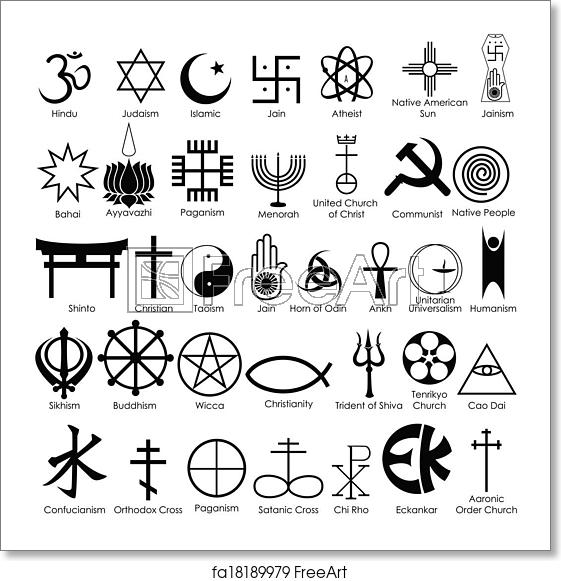 561x581 Free Art Print Of World Religious Symbol Easy To Edit Vector