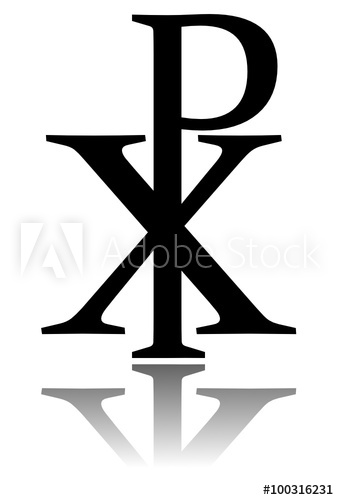 339x500 Glossy Chi Rho Symbol With Drop Shadow