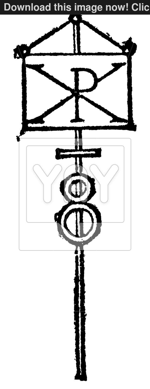 619x1600 Labarum Or Chi Rho Symbol For Christ Vintage Engraving Vector