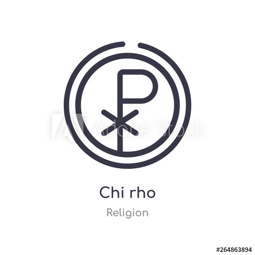 500x500 Chi Rho Outline Icon Isolated Line Vector Illustration