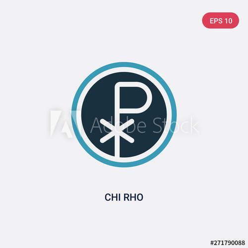 500x500 Two Color Chi Rho Vector Icon From Religion Concept Isolated Blue