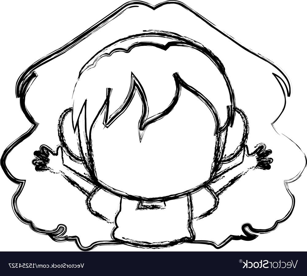 1000x900 Hd Manga Anime Girl Chibi Character Contour Vector Library