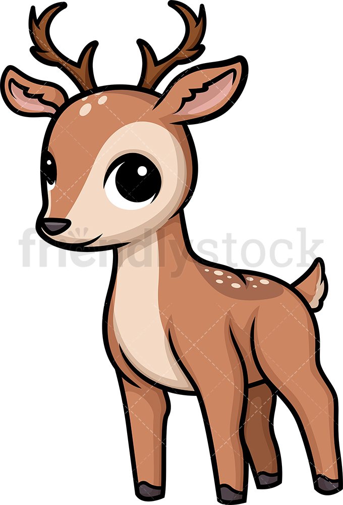 680x1000 Chibi Kawaii Deer Clipart Cartoon Vector