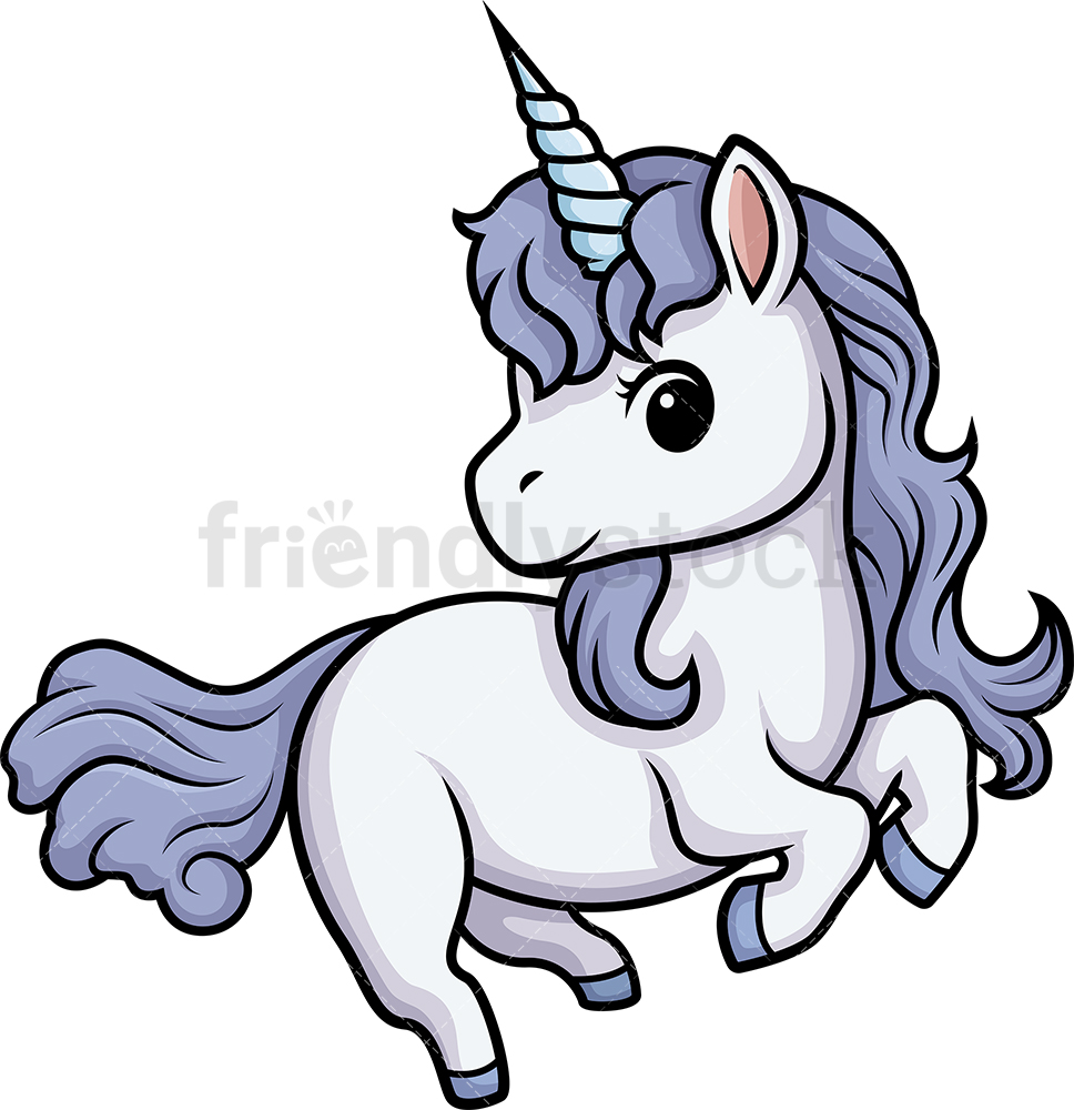 968x1000 Chibi Kawaii Unicorn Clipart Cartoon Vector