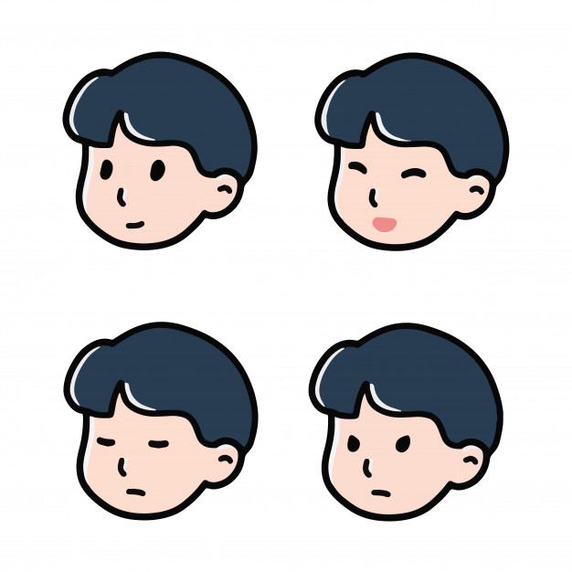 626x626 Boy Emoji Emoticon Doodle Chibi Flat Icon Vector Set Vector