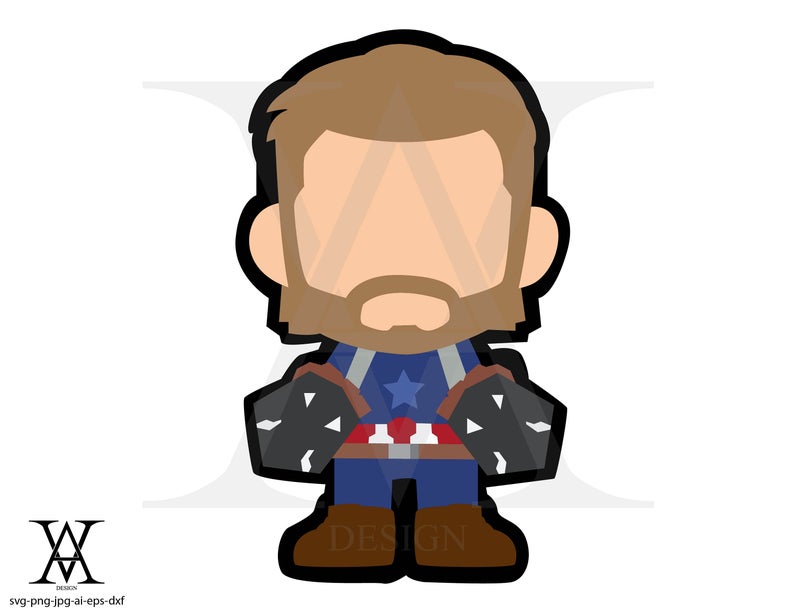 794x613 Captain America Clipart Chibi Vector Clipart Instant Etsy
