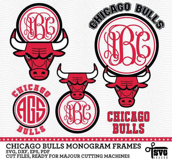 570x534 Chicago Bulls Monogram Frames Vector Digital