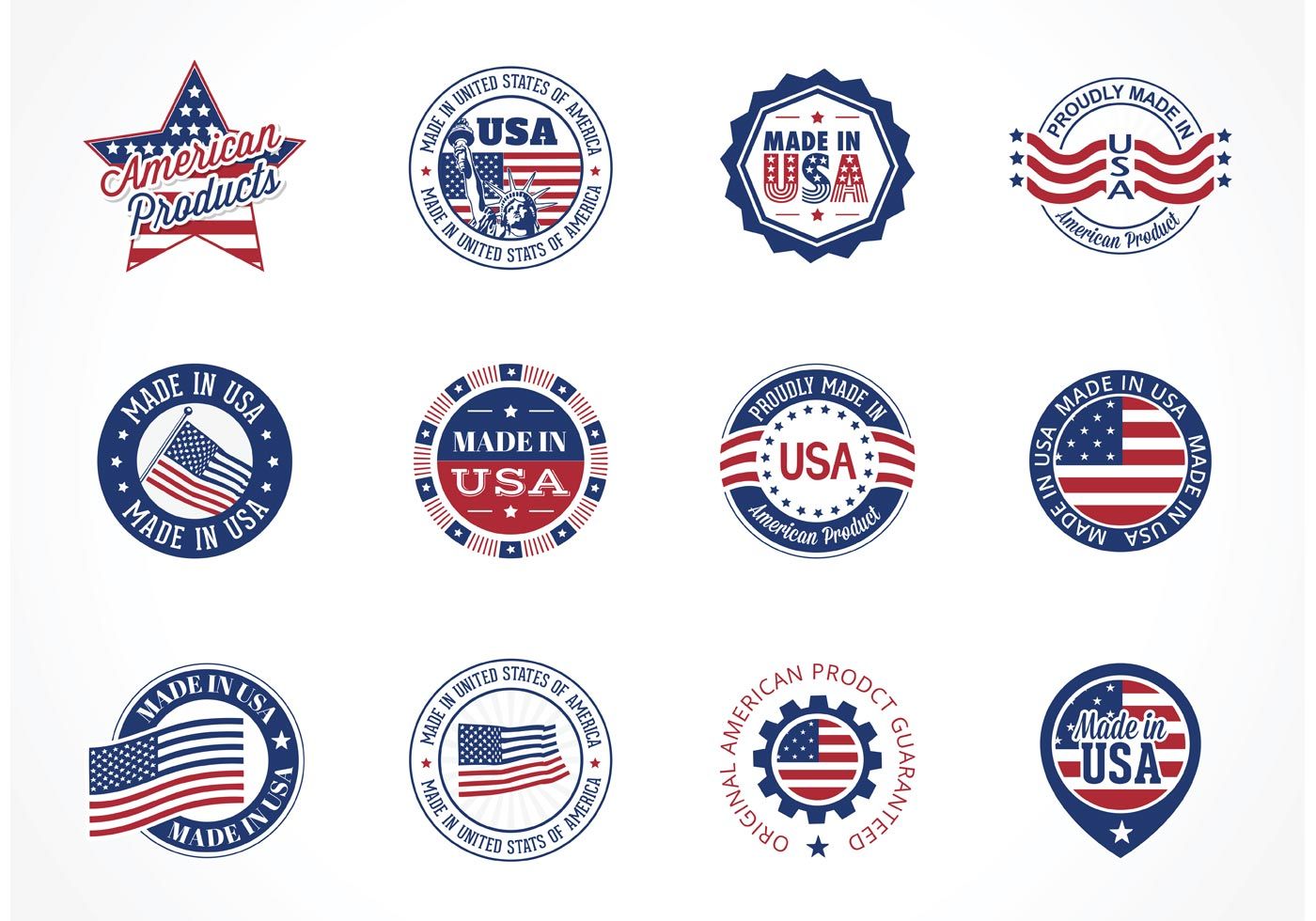 1400x980 Free Vector Made In Usa Labels Printables Vector Free, Free