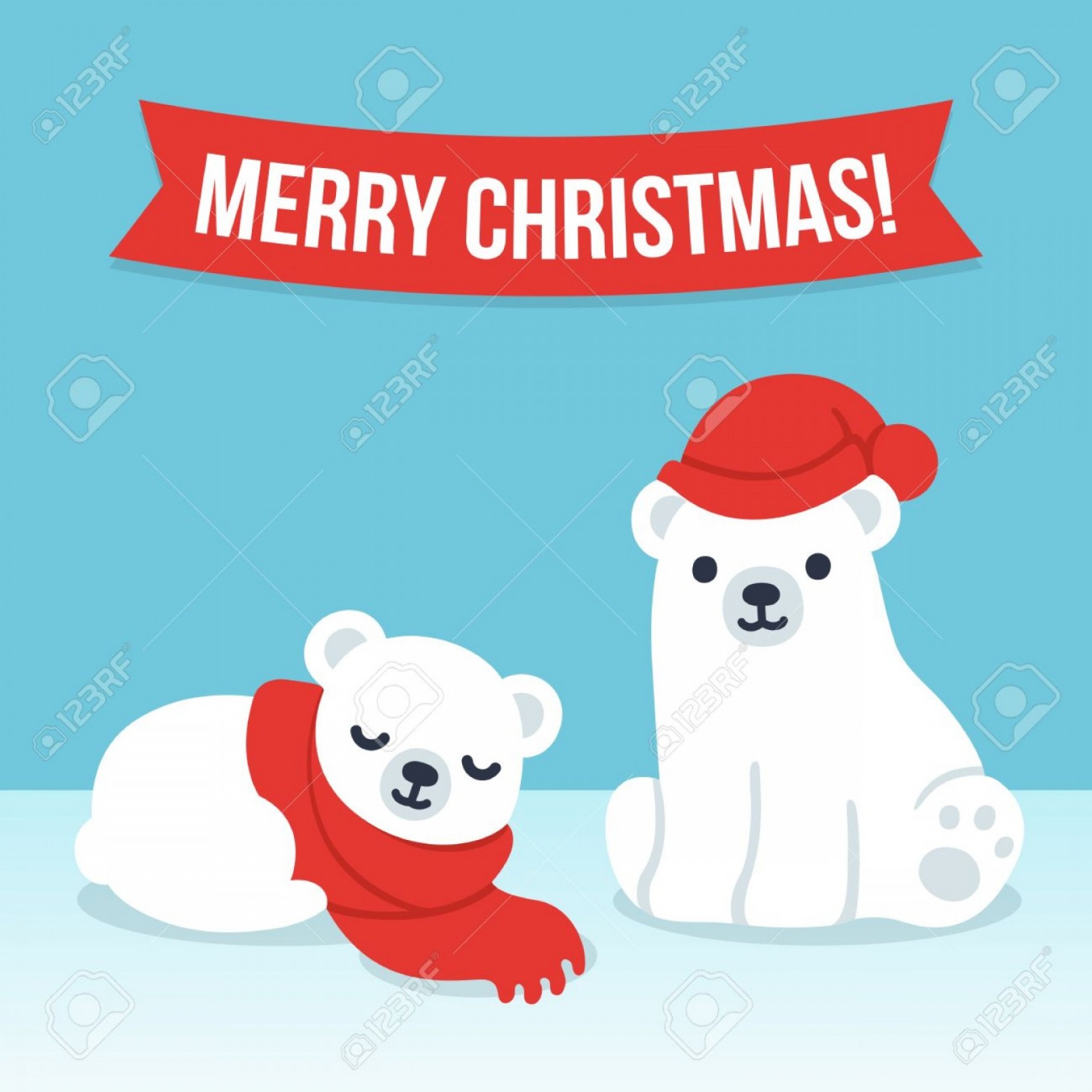 1872x1872 Photostock Vector Cute Cartoon Polar Bear Cubs In Winter Hat