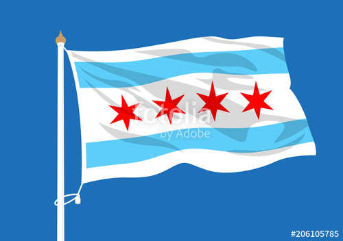500x352 Chicago Flag Waving Stock Image And Royalty Free Vector