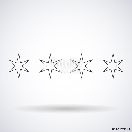 500x500 Stars Hexagonal Silhouettes Outlines Element Chicago Flag Isolated