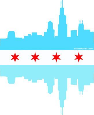 326x400 Chicago Flag, Skyline Chicago Skyline Flag Mens Long Sleeve
