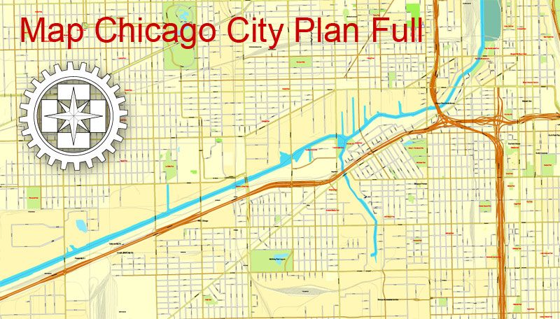 Chicago Map Vector at Vectorified.com | Collection of Chicago Map ...