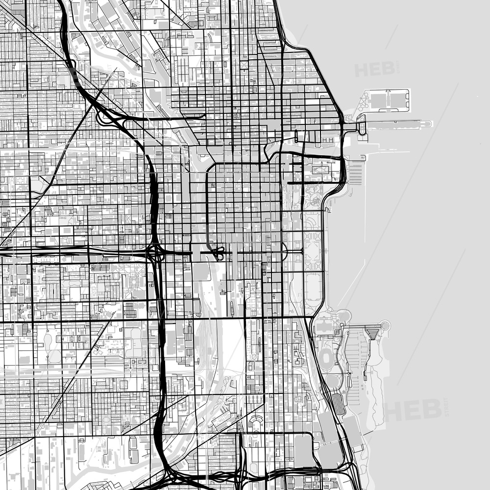 Chicago Map Vector at Vectorified.com | Collection of Chicago Map ...