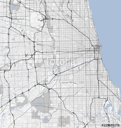 472x500 Map Chicago City Illinois Roads Stock Image And Royalty Free