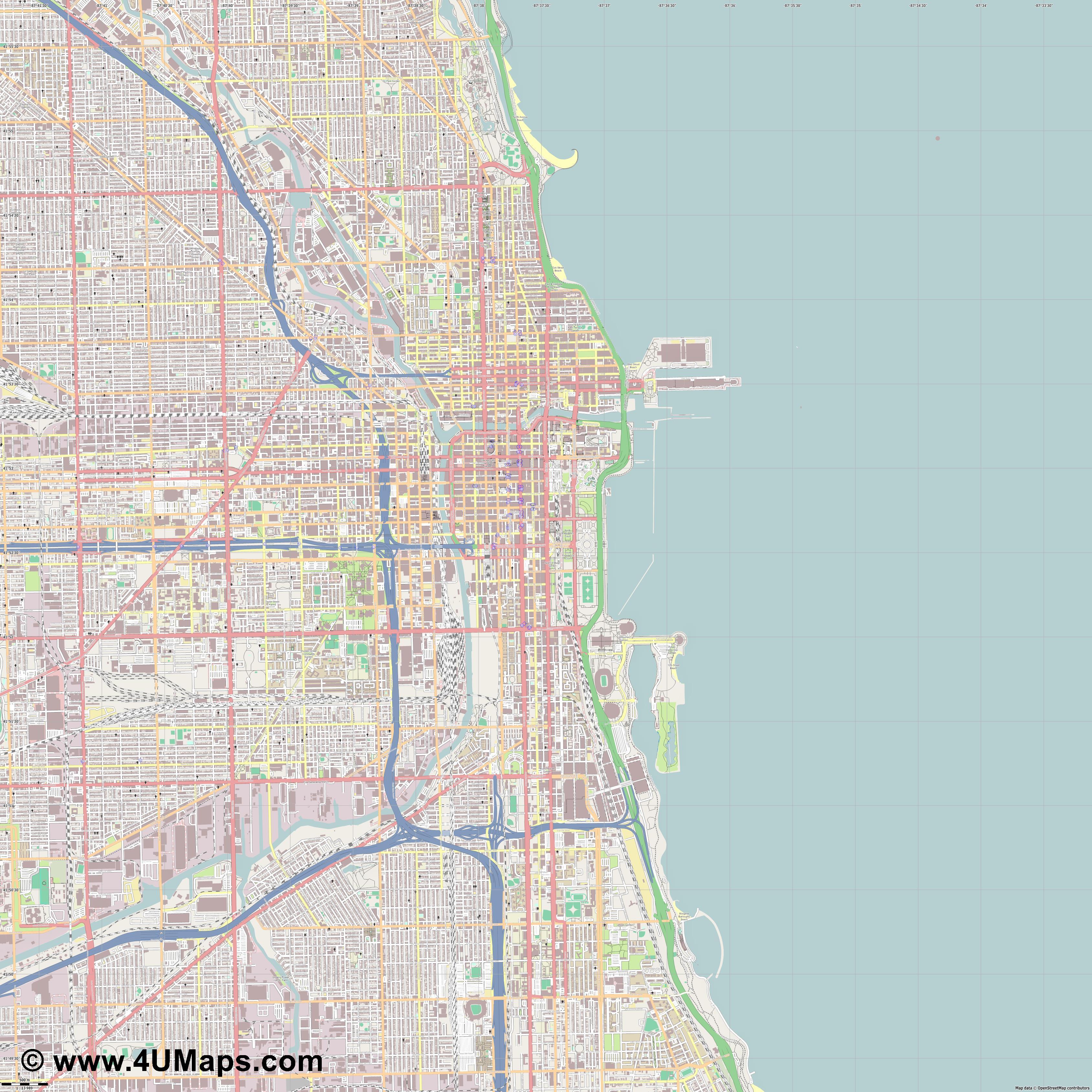 Chicago Map Vector At Vectorified.com 