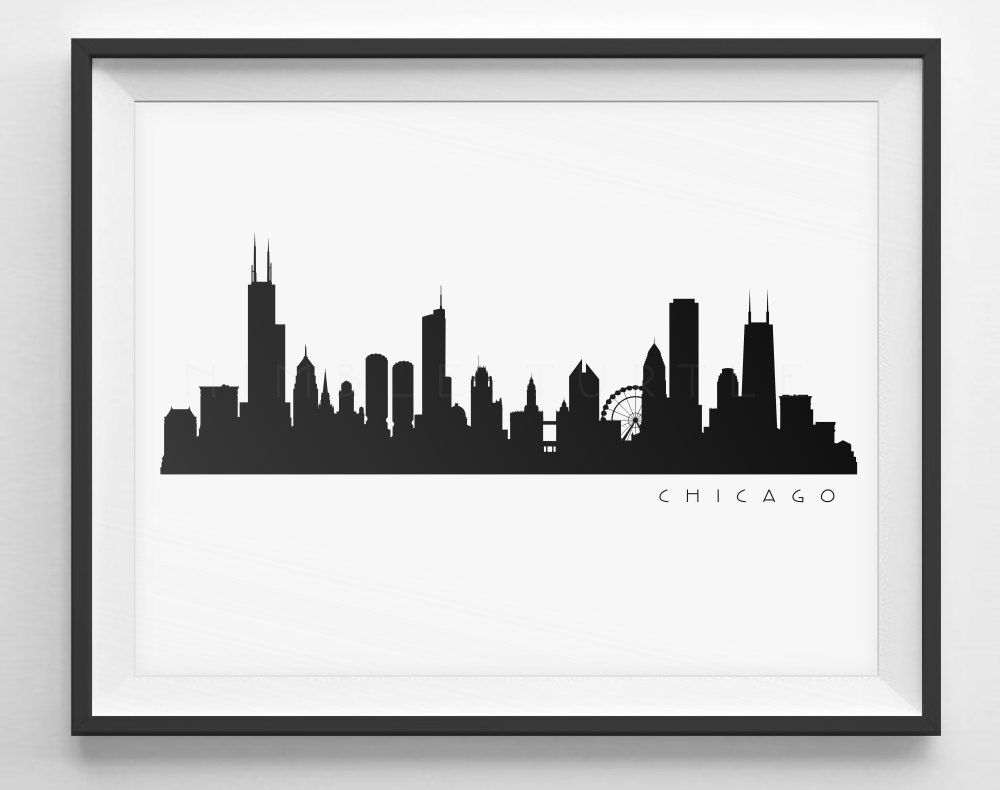 1000x790 Chicago Skyline Silhouette