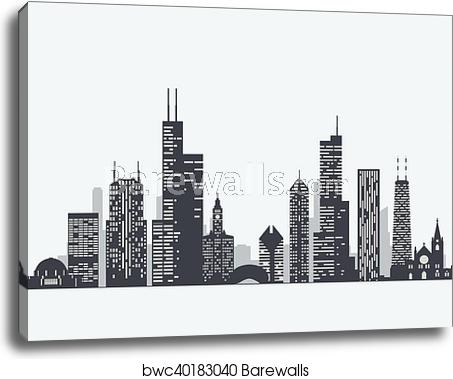 Chicago Skyline Outline Vector at Vectorified.com | Collection of