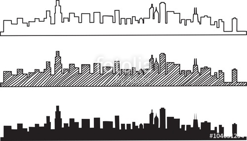 500x286 Free Hand Sketch Of Chicago Skyline Vector Illustration