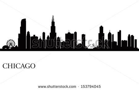 450x290 Chicago City Skyline Silhouette Background Vector Illustration