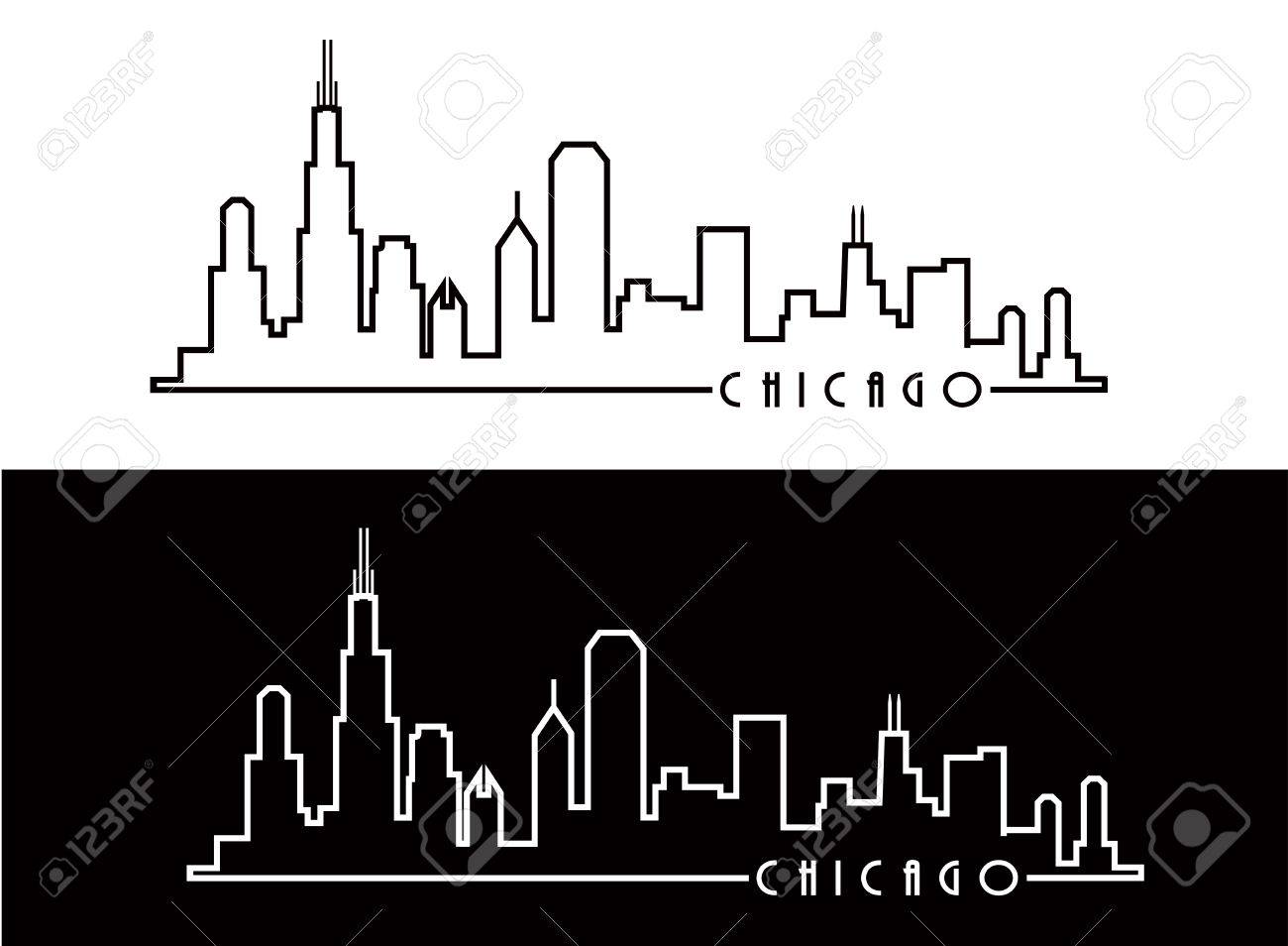 Chicago Skyline Silhouette Vector Free At Vectorified Collection 