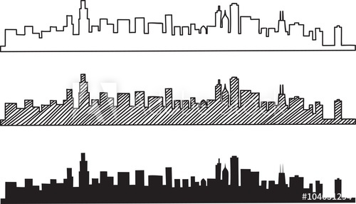 500x286 Free Hand Sketch Of Chicago Skyline Vector Illustration