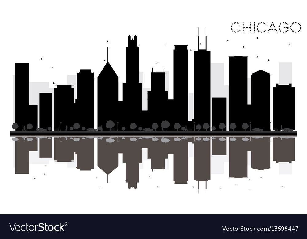 Chicago Skyline Silhouette Vector Free at Collection