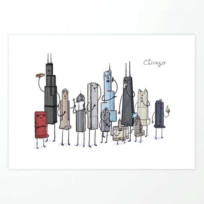 700x700 Chicago Skyline Art