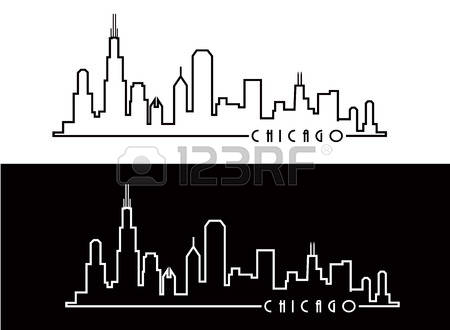450x330 Chicago Skyline Silhouette Outline