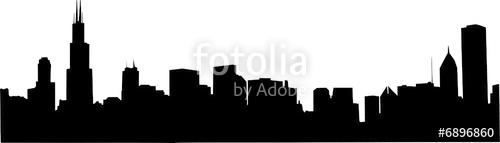 500x143 Chicago Skyline Vector Stock Image And Royalty Free Vector