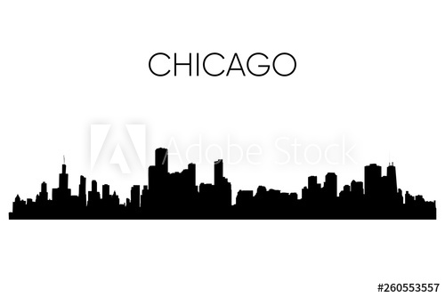 500x334 Chicago Skyline Silhouette Vector Illustration