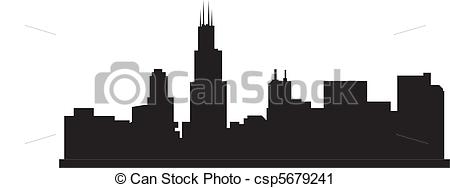 450x188 Chicago Skyline Vector Clip Art