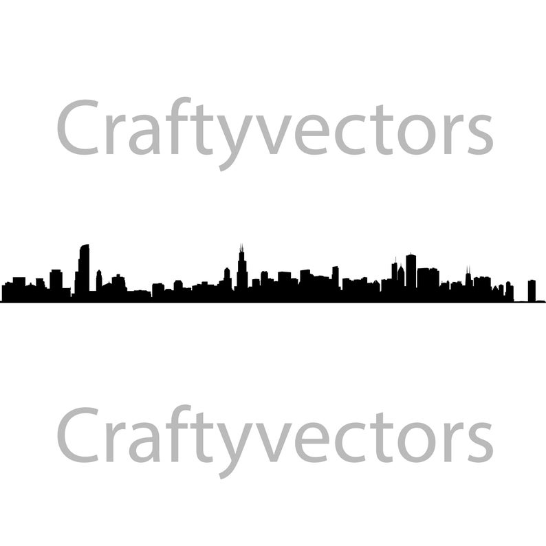 794x794 Chicago Skyline Vector Etsy