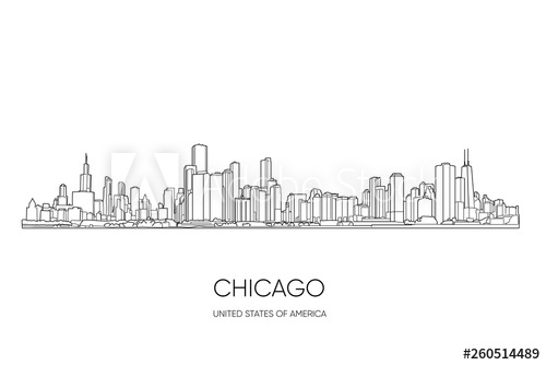 500x334 Chicago Skyline Vector Illustration