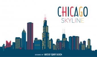 341x200 Chicago Skyline Free Vector Graphic Art Free Download