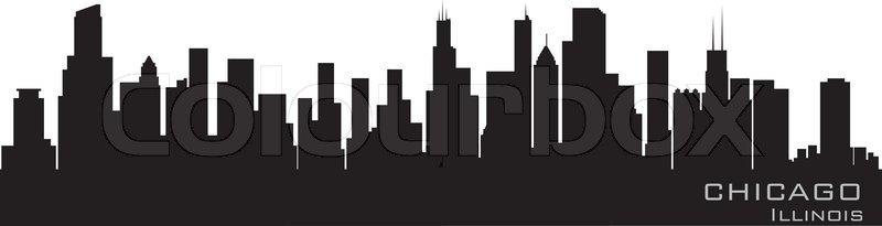 800x205 Collection Of 'silhouette Chicago Skyline' Download More Than