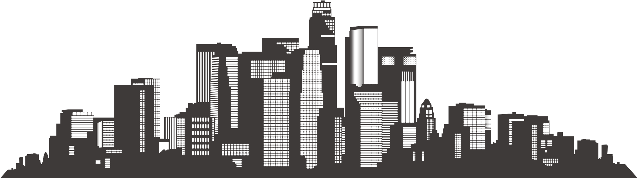 2033x569 Hd La Skyline Silhouette Png