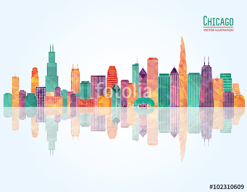Chicago Skyline Vector Illustration Stock Image And Royalty Free 500x388 Chicago Skyline Vector Illustration Stock Image And Royalty Free