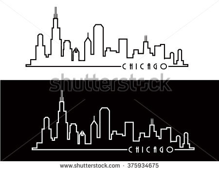 Chicago Skyline Silhouette Outline 450x350 Chicago Skyline Silhouette Outline