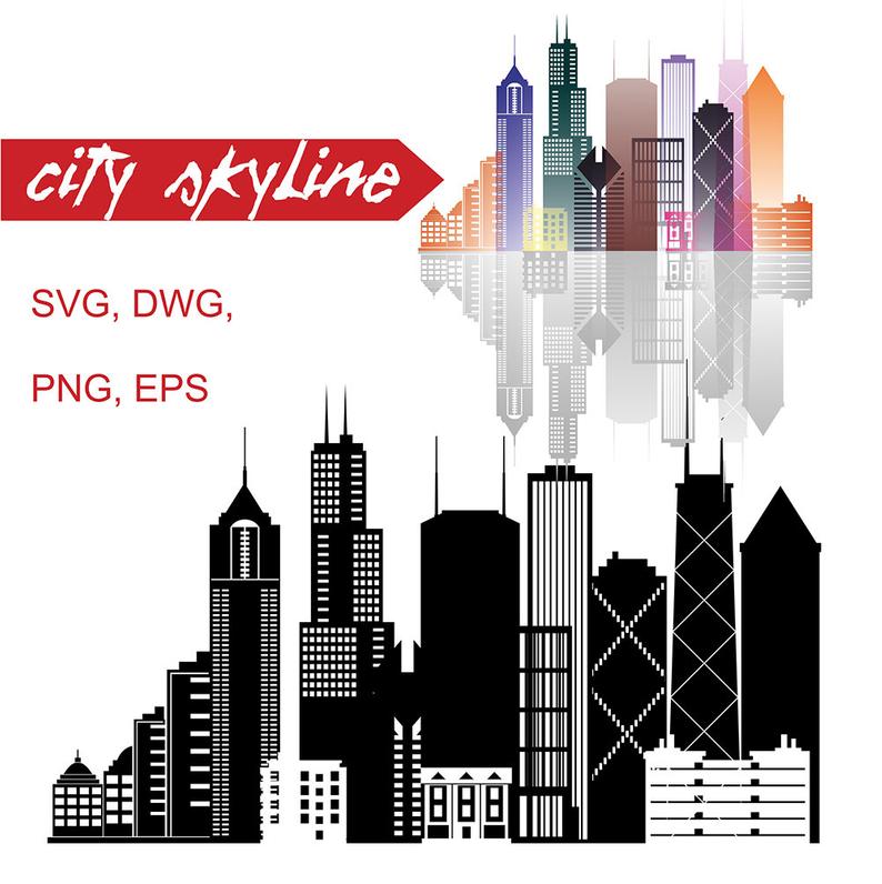 794x796 Chicago Chicago Vector Silhouette Dxf Etsy