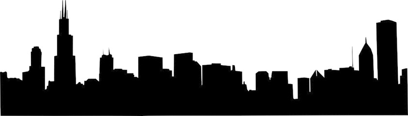 842x240 Chicago Skyline Vector Stock Image And Royalty Free Vector
