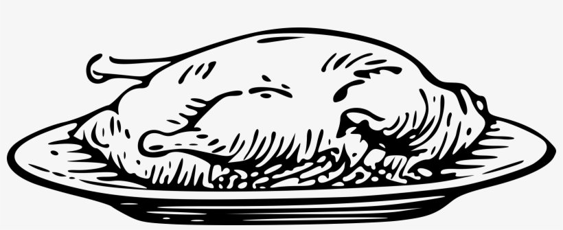 820x335 Chicken On Plate Vector Library Library