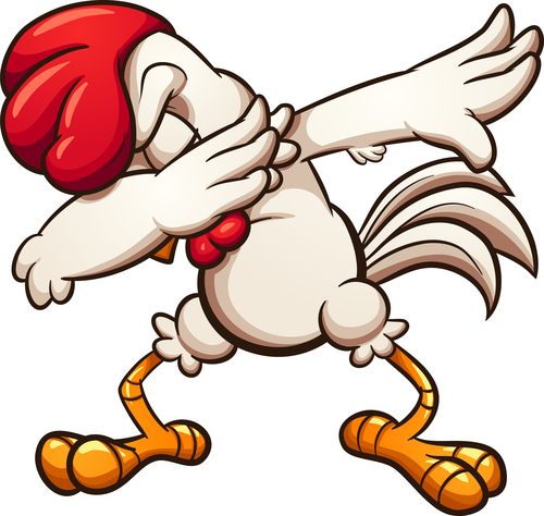 500x474 Dabbing Chicken Cartoon Vector Illustration Free Download