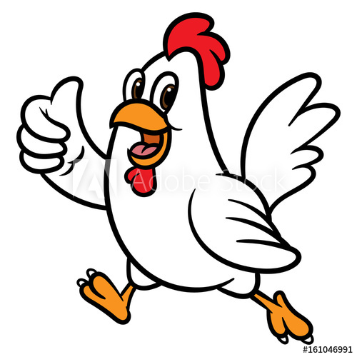 500x500 Cartoon Chicken Giving A Thumbs Up Vector Illustration
