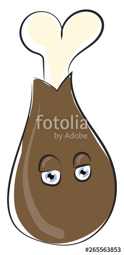 243x500 Drawing Of The Emoji Of A Brown Chicken Drumstick Vector Or Color