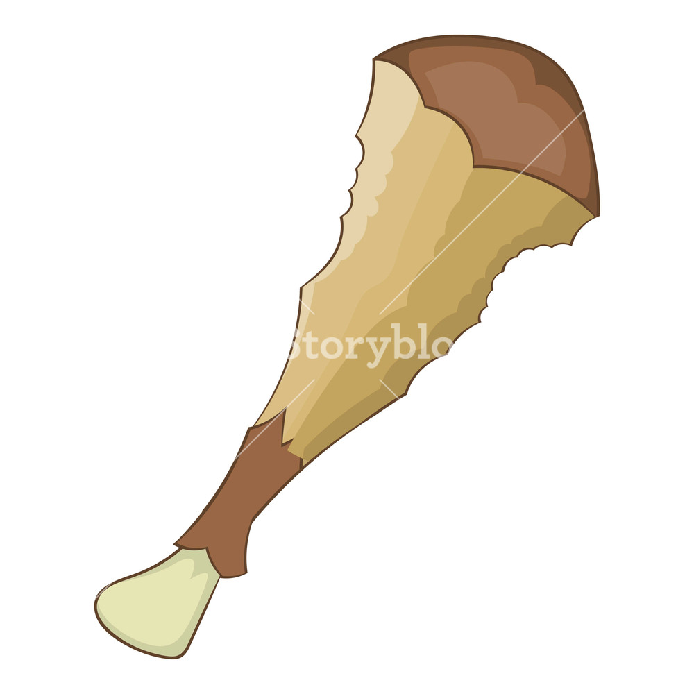 1000x1000 Eaten Chicken Drumstick Bone Icon Cartoon Illustration Of Eaten