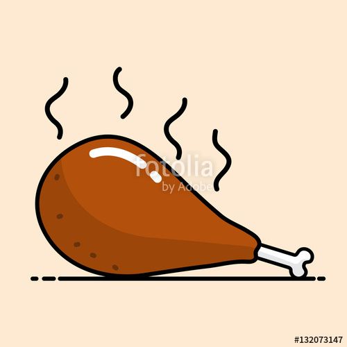 500x500 Vector Chicken Drumstick Vector Cartoon Design Vector