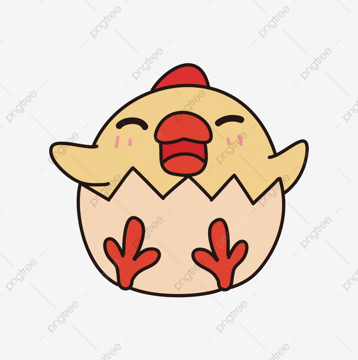 1200x1208 Hand Painted Cartoon Chick Chicken Feet, Happy, Lovely, Cute Png